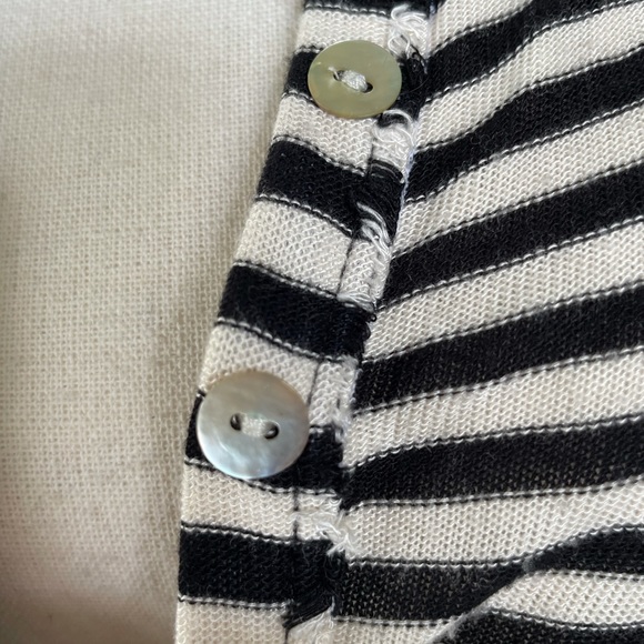 Free People We The Free Black&Cream Striped Tunic - Picture 3 of 6